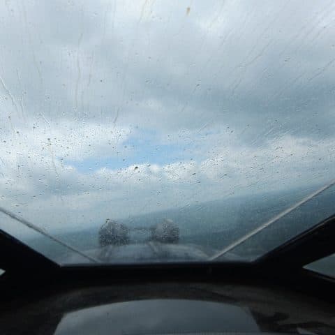 Fold down windshield